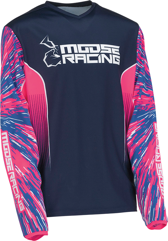 Camiseta juvenil MOOSE RACING Agroid - Rosa/Azul - Mediana 2912-2258 