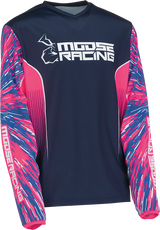 MOOSE RACING Youth Agroid Jersey - Pink/Blue - Medium 2912-2258