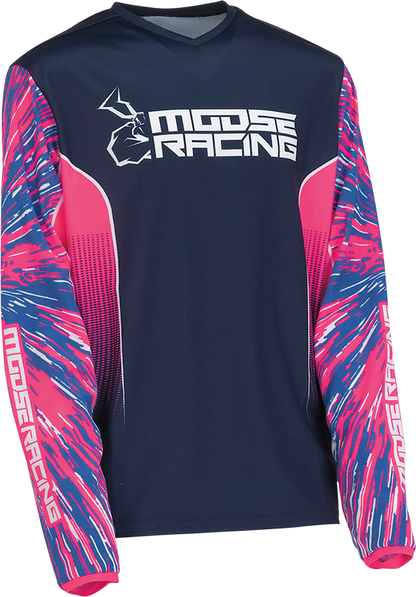 MOOSE RACING Youth Agroid Jersey - Pink/Blue - Medium 2912-2258