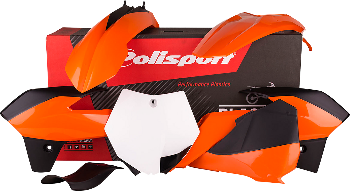 POLISPORT Body Kit - '13 - '14 OEM Orange/White/Black - SX 85 90555