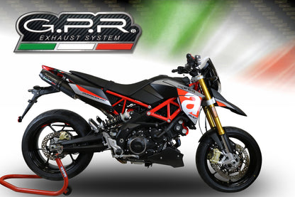 GPR Exhaust for Aprilia Shiver 900 2017-2020, Furore Evo4 Poppy, Dual slip-on Including Removable DB Killers and Link Pipes  E4.A.69.FP4