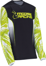 MOOSE RACING Youth Agroid Jersey - Hi-Vis/Black - Small 2912-2272