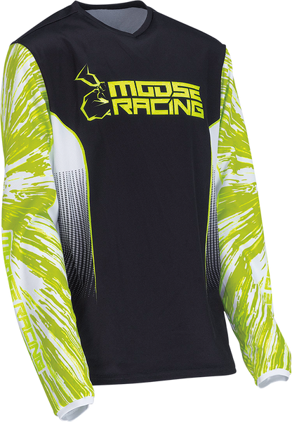 MOOSE RACING Youth Agroid Jersey - Hi-Vis/Black - Large 2912-2274