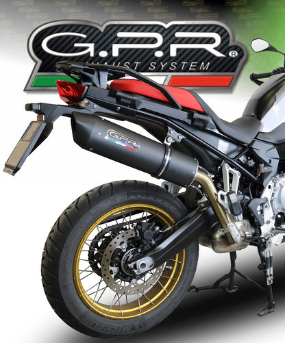 GPR Exhaust for Bmw F700GS 2021-2023, Furore Evo4 Nero, Slip-on Exhaust Including Removable DB Killer and Link Pipe  E5.BM.95.FNE4