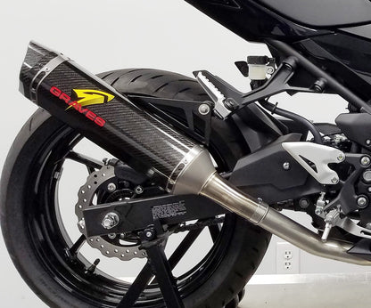 Graves motorsports ninja ex400 cat back slip-on exhaust carbon 2018-2021 / z400 2018-2021
