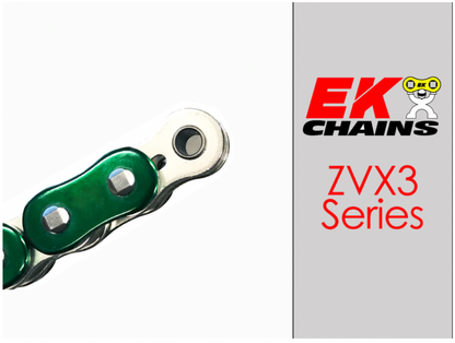 Cadena ek 525 serie zvx3 cadena zx-ring 120 eslabones verde